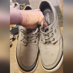 Sperry topsiders men's !!.5 gray canvas